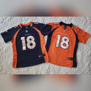 2 Youth Nike NFL Peyton Manning Denver Bronco Jerseys Size Med 10/12.